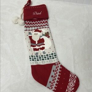 Pottery Barn Kids Santa Natural Fair Isle Christmas Stocking dad Monogram